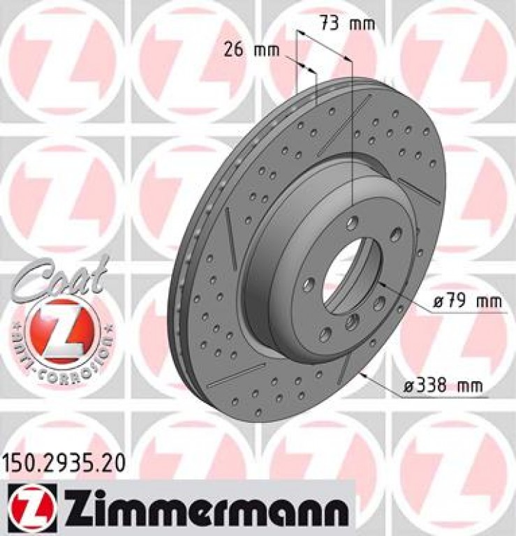 Front Brake Disc 338x26 Performance E81 E82 E87 E90 E92